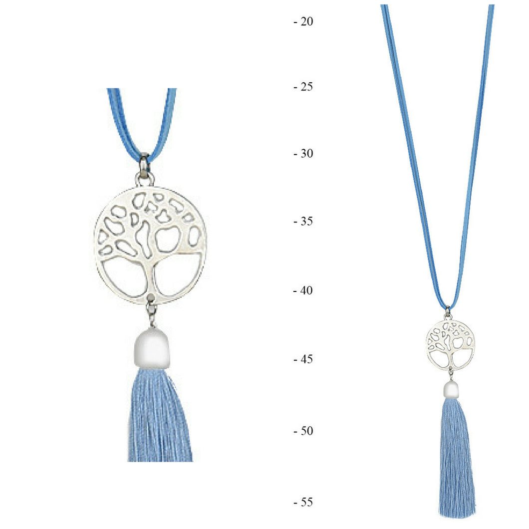 THSJ1213XFrench Blue:Tree of Life Pendant Necklace