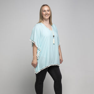 THSK1052: Baby Blue: Emily Kaftan Top