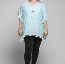 Load image into Gallery viewer, THSK1052: Baby Blue: Emily Kaftan Top
