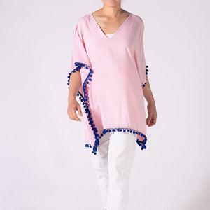 THSK1053: Sweet Pink: Emily Kaftan Top