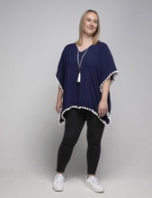 Load image into Gallery viewer, THSK1054: Navy Blue: Emily Kaftan Top
