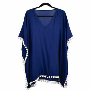 THSK1054: Navy Blue: Emily Kaftan Top