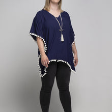 Load image into Gallery viewer, THSK1054: Navy Blue: Emily Kaftan Top
