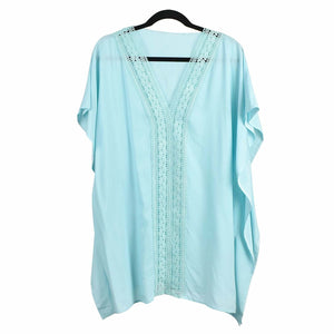 THSK1057: Baby Blue: Lace Kaftan Top