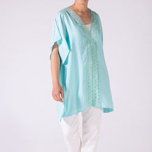 Load image into Gallery viewer, THSK1057: Baby Blue: Lace Kaftan Top
