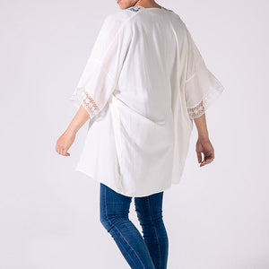 THSK1058: White: Lace Kimono