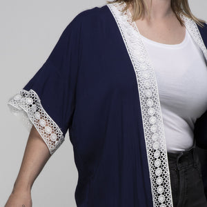 THSK1059: Navy: Lace Kimono