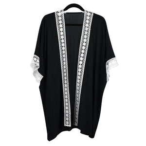 THSK1060: Black: Lace Kimono