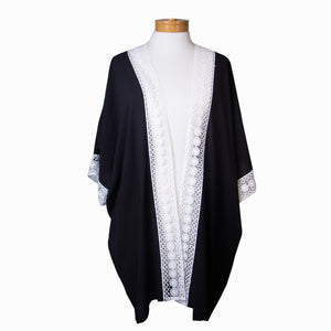 THSK1060: Black: Lace Kimono