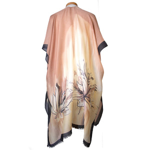 THSK1061: Brown: Floral Print Kimono