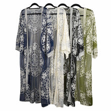 Load image into Gallery viewer, THSK1066: Black: Floral Lace Kimono
