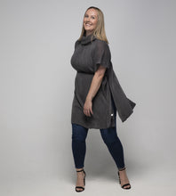 Load image into Gallery viewer, THSP1025: Grey: Cowl Neck Poncho
