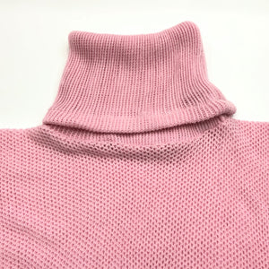 THSP1026: Pink: Cowl Neck Poncho