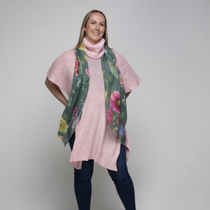 THSP1026: Pink: Cowl Neck Poncho