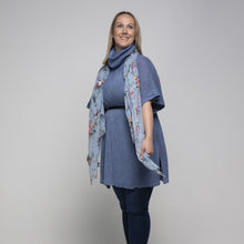 Load image into Gallery viewer, THSP1027: Egyptian Blue: Cowl Neck Poncho
