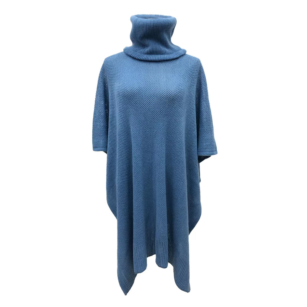 THSP1027: Egyptian Blue: Cowl Neck Poncho