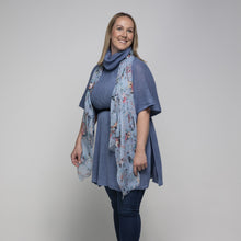 Load image into Gallery viewer, THSP1027: Egyptian Blue: Cowl Neck Poncho
