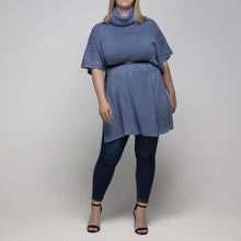 Load image into Gallery viewer, THSP1027: Egyptian Blue: Cowl Neck Poncho
