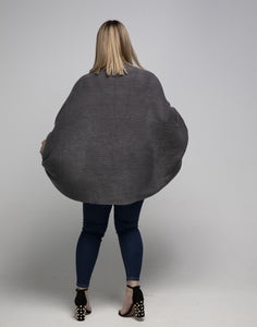 THSP1028: Grey: Bat Wing Cardigan Cape