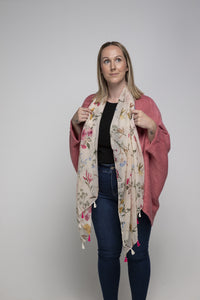 THSP1029: Coral Pink: Bat Wing Cardigan Cape