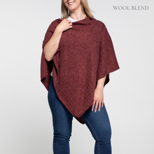 Load image into Gallery viewer, THSP1046: Burgundy: Pearl Poncho
