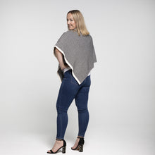 Load image into Gallery viewer, THSP2023: Black: Herringbone w Button Poncho
