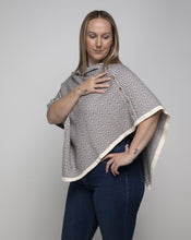 Load image into Gallery viewer, THSP2024: Grey: Herringbone w Button Poncho
