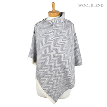 Load image into Gallery viewer, THSP2024: Grey: Herringbone w Button Poncho
