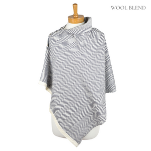 THSP2024: Grey: Herringbone w Button Poncho