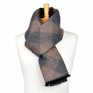 THSS2046: Mocha: Diamond Check Scarf