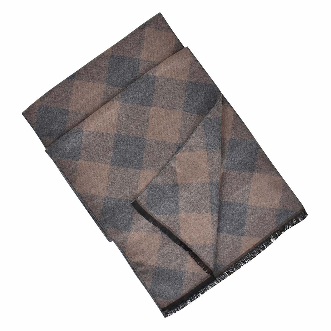 THSS2046: Mocha: Diamond Check Scarf