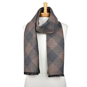 THSS2046: Mocha: Diamond Check Scarf