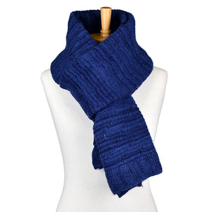 THSS2066: Navy: Two tone Stripe Scarf