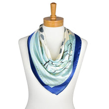 Load image into Gallery viewer, THSS2117: Blue: Two Flowers Scarf
