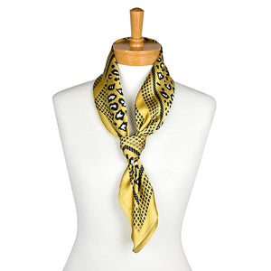 THSS2130: Mustard: Animal Print Scarf