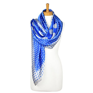 THSS2147: French Blue: Multi Polka Scarf