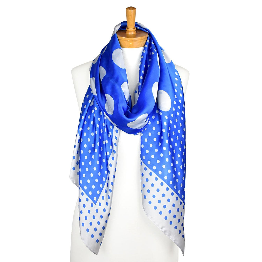 THSS2147: French Blue: Multi Polka Scarf