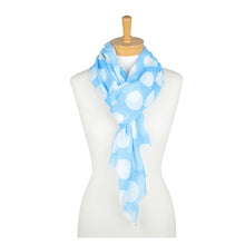 Load image into Gallery viewer, THSS2189: Blue: Polka Dot Scarf
