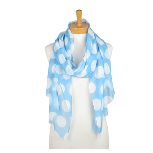 THSS2189: Blue: Polka Dot Scarf