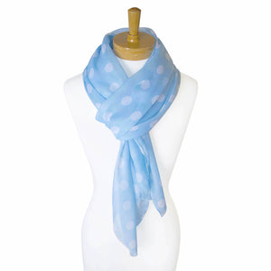 THSS2303: Baby Blue: M Polka Dot Scarf