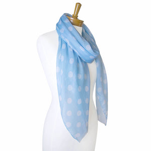 THSS2303: Baby Blue: M Polka Dot Scarf