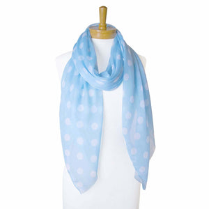 THSS2303: Baby Blue: M Polka Dot Scarf