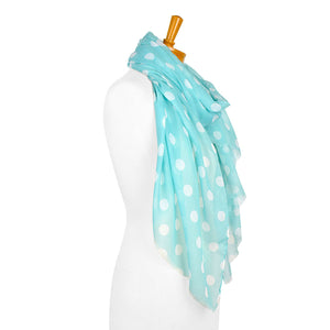 THSS2306: Light Green: M Polka Dot Scarf