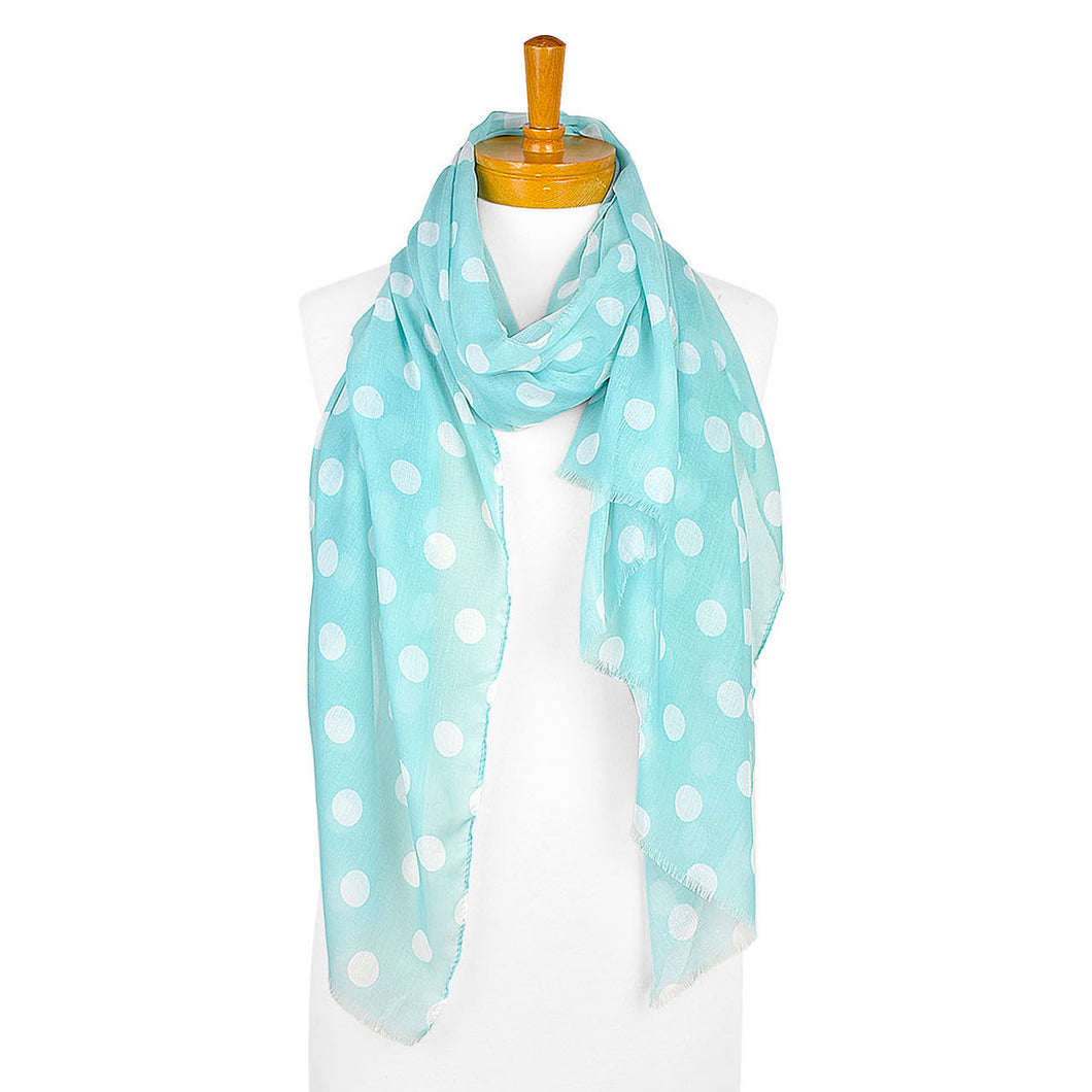 THSS2306: Light Green: M Polka Dot Scarf