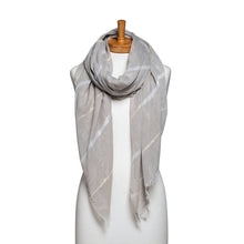 Load image into Gallery viewer, THSS2311: Grey: Plain Lurex Strip Scarf
