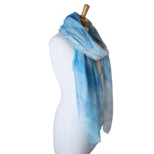 Load image into Gallery viewer, THSS2328: Blue: Brush Strokes Print Scarf
