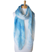 Load image into Gallery viewer, THSS2328: Blue: Brush Strokes Print Scarf
