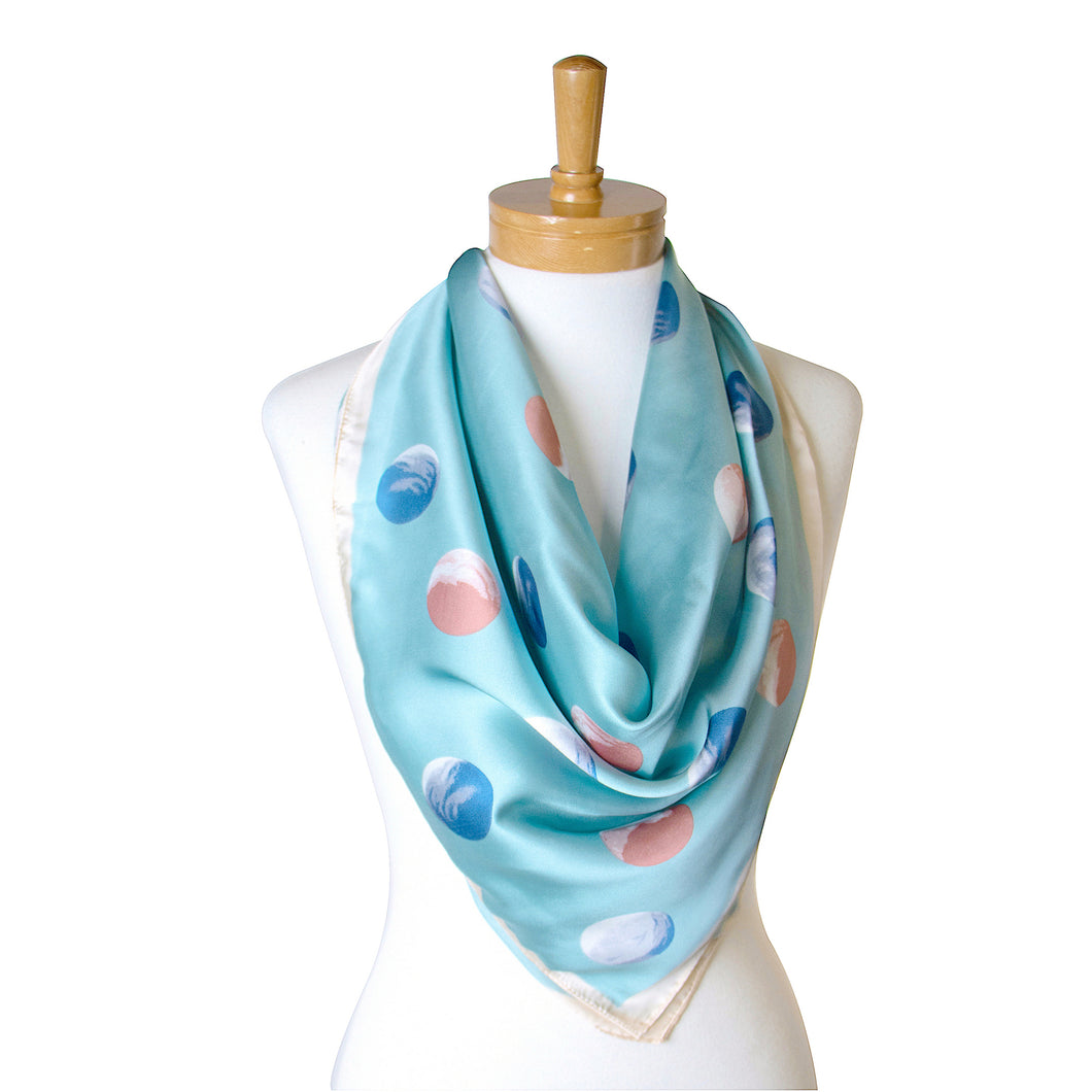 THSS2331: Aqua: Dotted Square Scarf