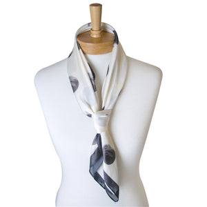 THSS2332: White: Dotted Square Scarf