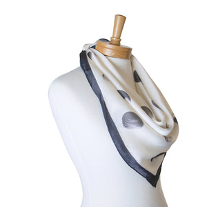 THSS2332: White: Dotted Square Scarf